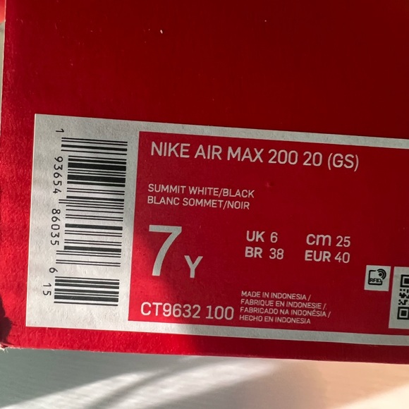 NIKE AIR MAX 200 20 GS SUMMIT WHITE - Picture 11 of 11